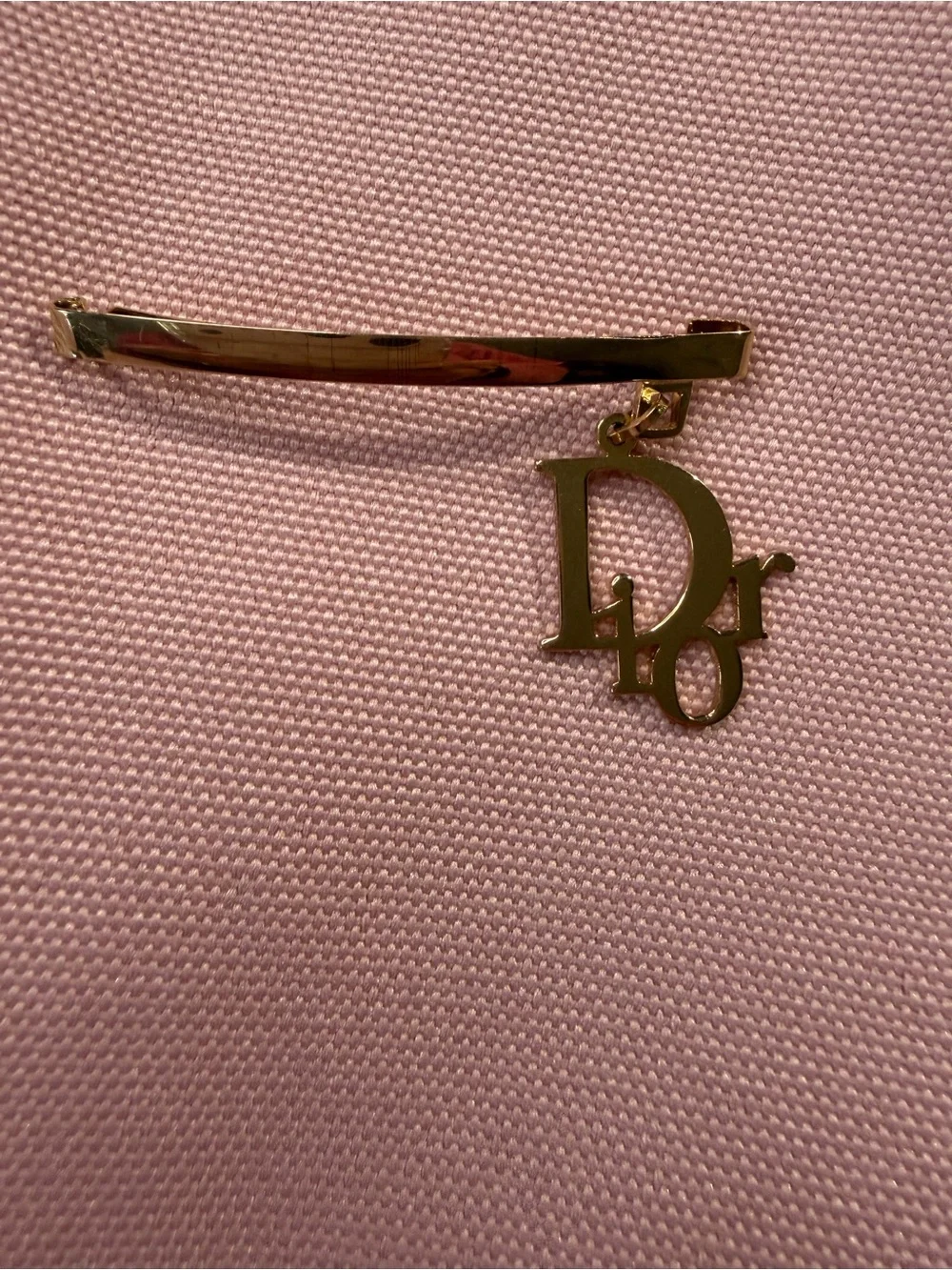 Christian Dior Gold-Tone Dior Logi Charm Hair Barrette